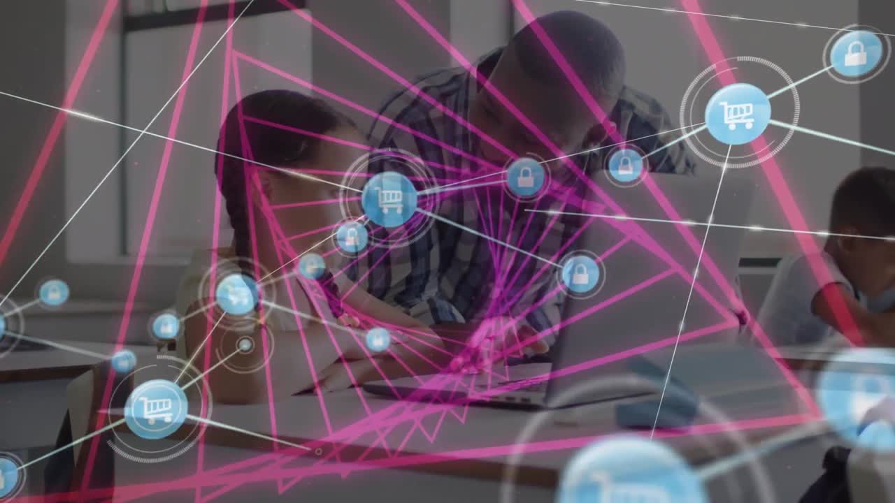 animación de la red de conexiones entre estudiantes y maestros afroamericanos