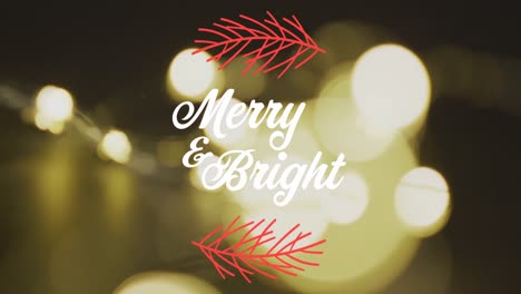 Animation-of-christmas-greetings-text-over-out-of-focus-fairy-lights