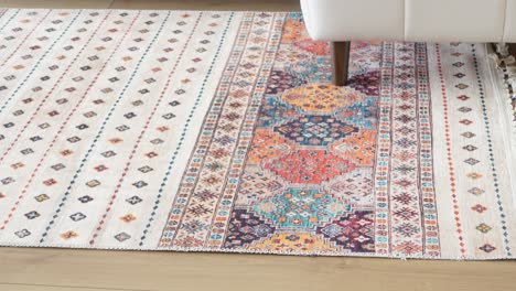 colorful patterned area rug in living room