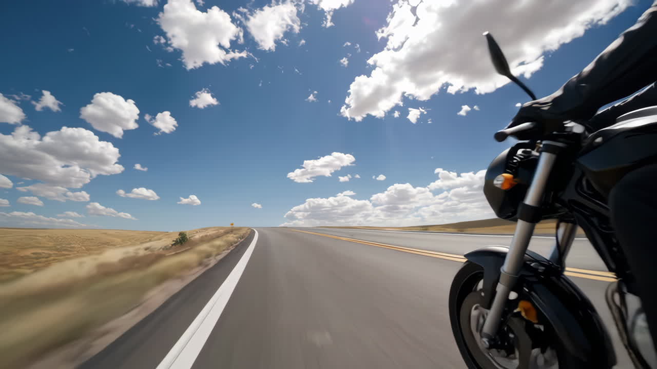 Motorcycle Ride on Open Road