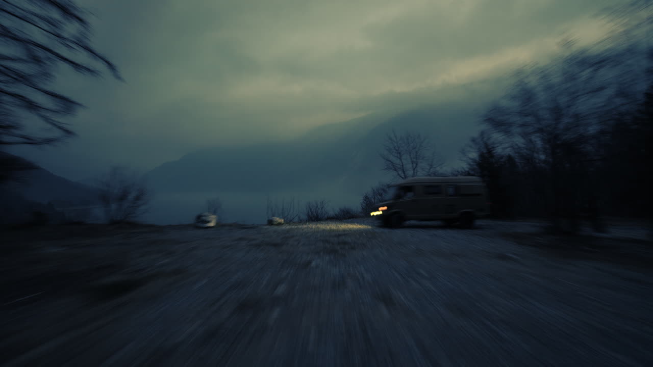 Misty Mountain Road at Dusk