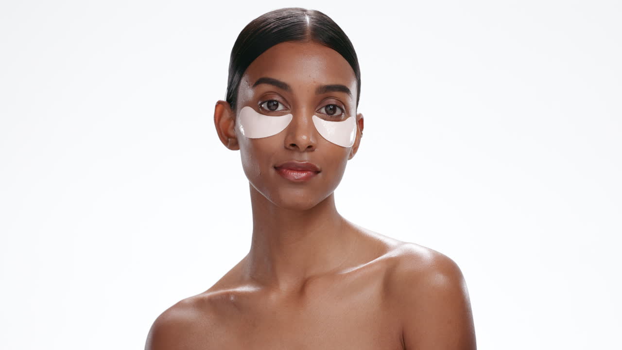 Eye mask, natural beauty and woman face