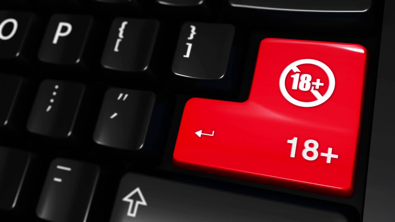 18+ Key on Computer Keyboard