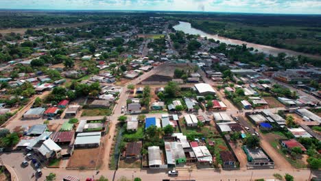 panoramic aerial view of elorza, a venezuelan city in apure state