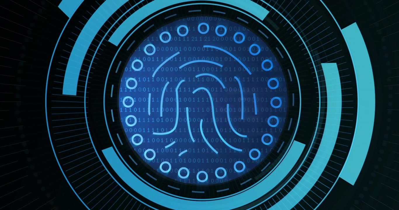 Digital Data Processing with Biometric Fingerprint Scan and HUD Interface