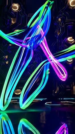 abstract neon light installation