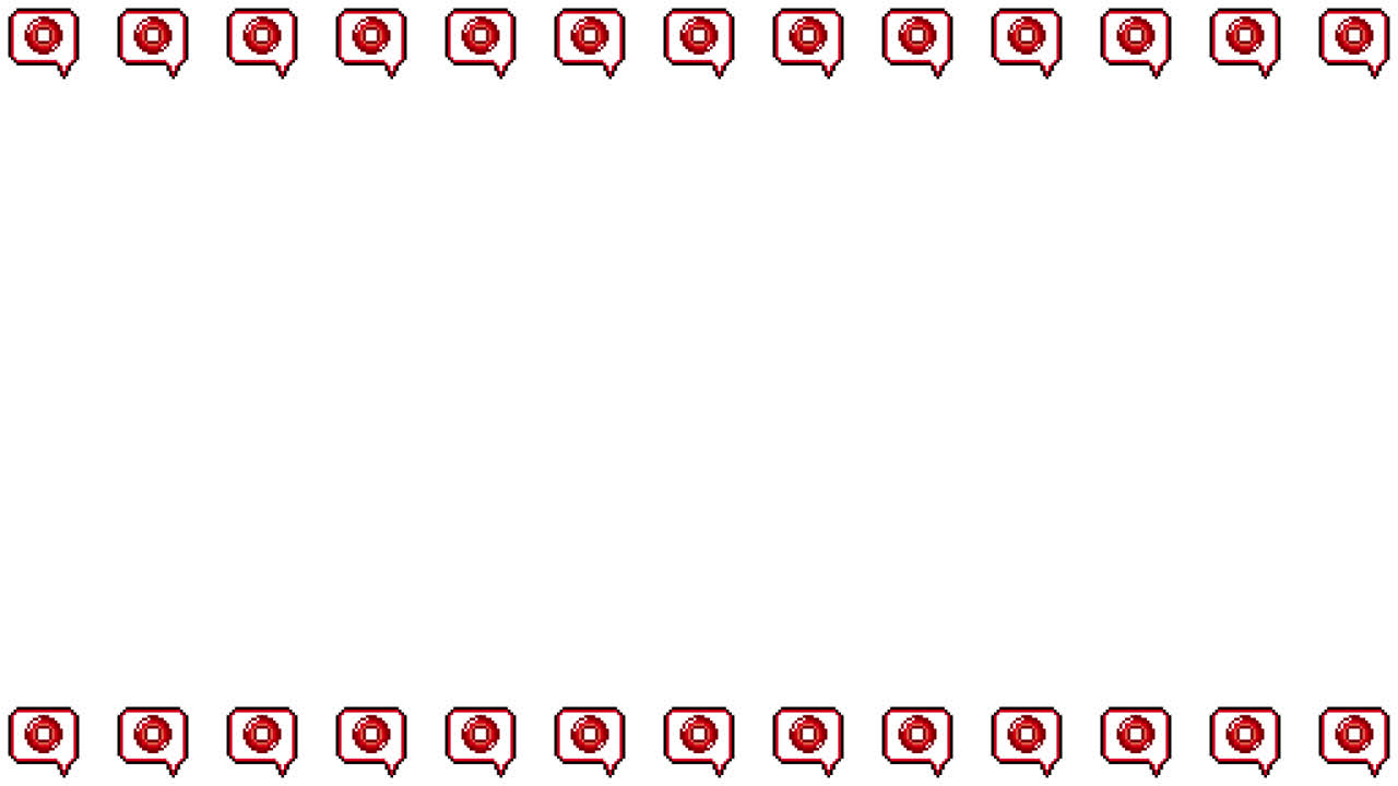 Pixel Art Speech bubble icon Circle mark Frame Animated Overlay 1080p Transparent 30 fps (4).mov