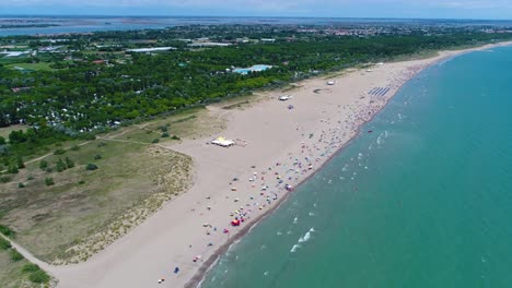 Italy,-the-beach-of-the-Adriatic-sea.-Rest-on-the-sea-near-Venice.-Aerial-FPV-drone-flights.