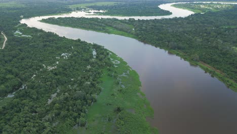 aerial panoramic above pantanal largest wetland across brazil paraguay, bolivia, tropical flooded grassland