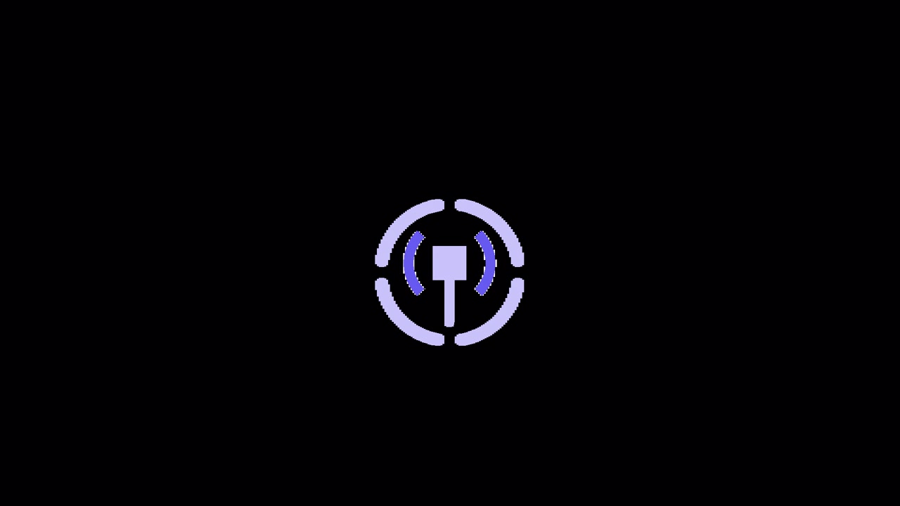 Animated Digital Signal Tower Icon on Black Background
