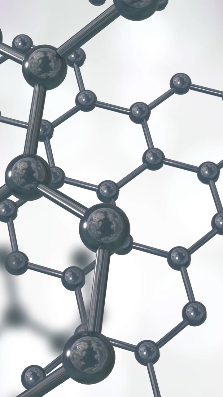 Animation of 3d micro of molecules on grey background