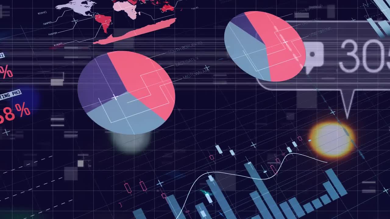 animación de iconos y números de redes sociales en el paisaje urbano