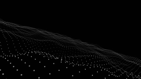 digital background of many moving white wave dots - seamless loop