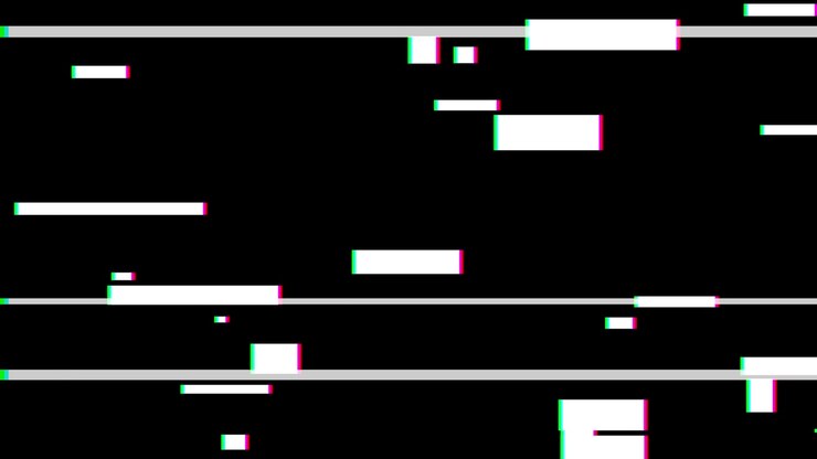 Digital Glitch Effect with Flickering Horizontal Lines