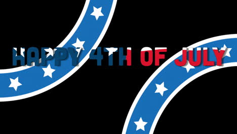 animation of happy 4th of july text over flag of usa