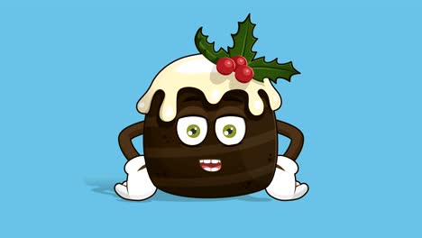 cartoon christmas cake speak with face animation alpha matte