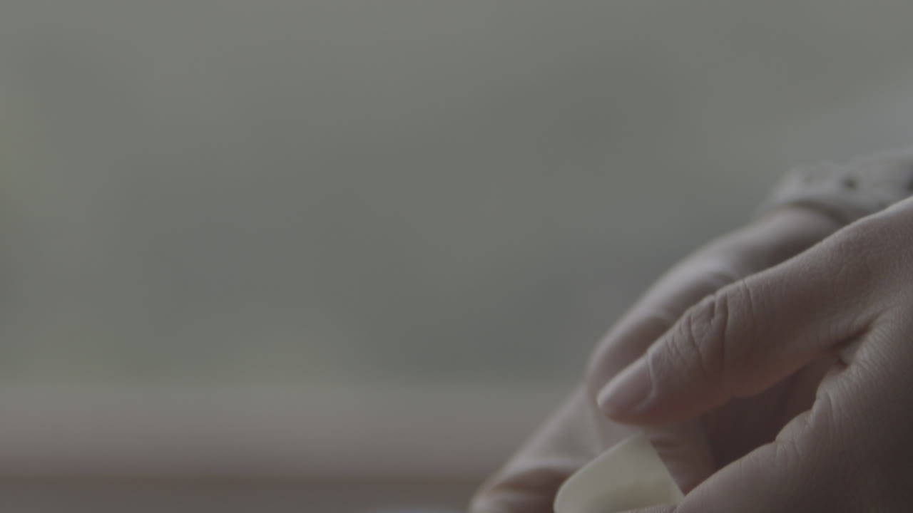 Hands Of Person Carefully Wrapping An Handmade Dumpling. Close up shot