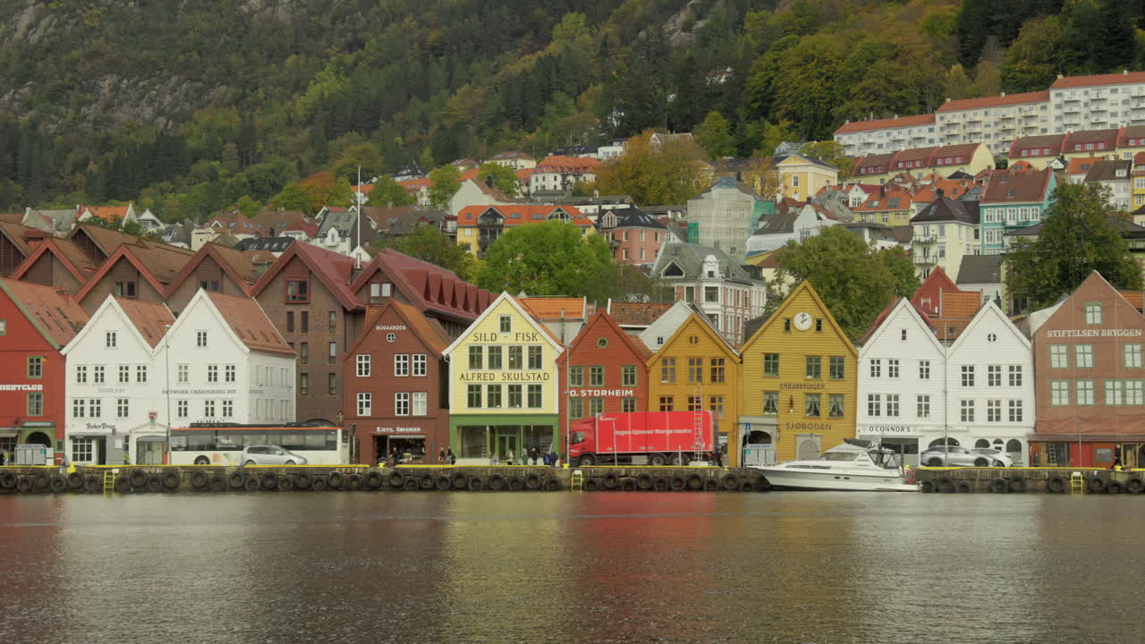 Famous Unesco World Heritage site Bryggen in Bergen, Norway