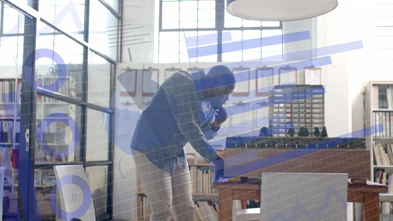 아프리카계 미국인 남성 건축가와 건물 모델의 인터페이스에 대한 데이터 처리