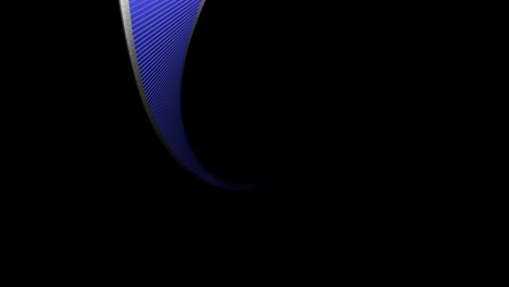 abstract blue curved shape on black background