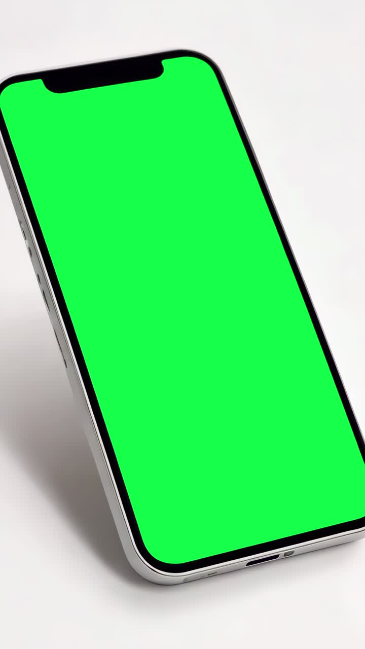 Mobile phone screen schowcase live mockup animation, transparent 4K video, green screen