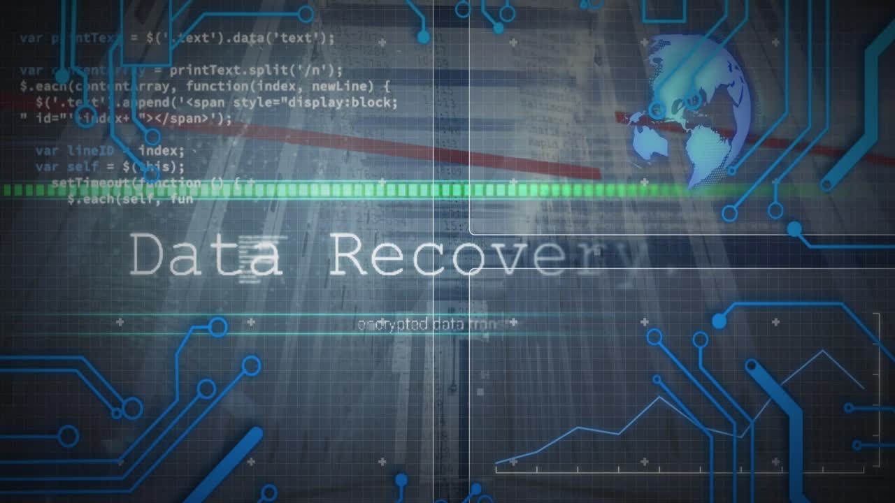 animación del procesamiento de datos a través de servidores informáticos