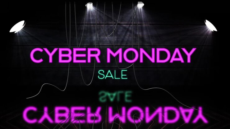 Pink neon Cyber Monday Sale text