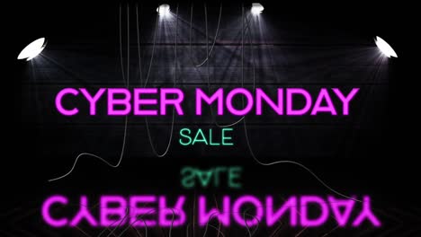 Texto-De-Venta-De-Cyber-Monday-De-Neón-Rosa