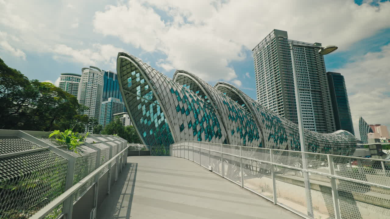 Modern Architectural Bridge in Cityscape