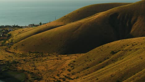 coastal hills at sunset