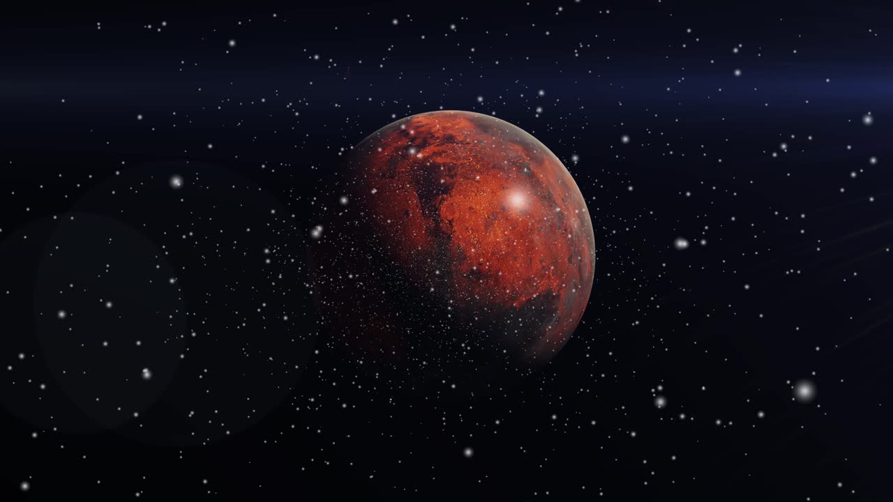 el planeta rojo en el universo con un fondo de estrellas