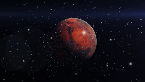 el planeta rojo en el universo con un fondo de estrellas