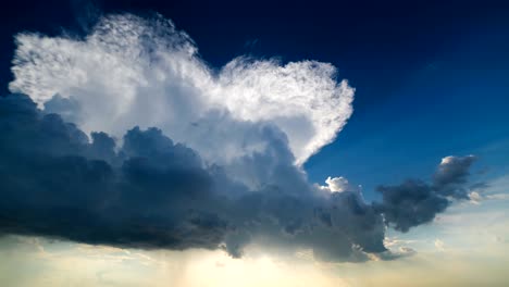 the stream of beautiful clouds in the blue sky. time lapse