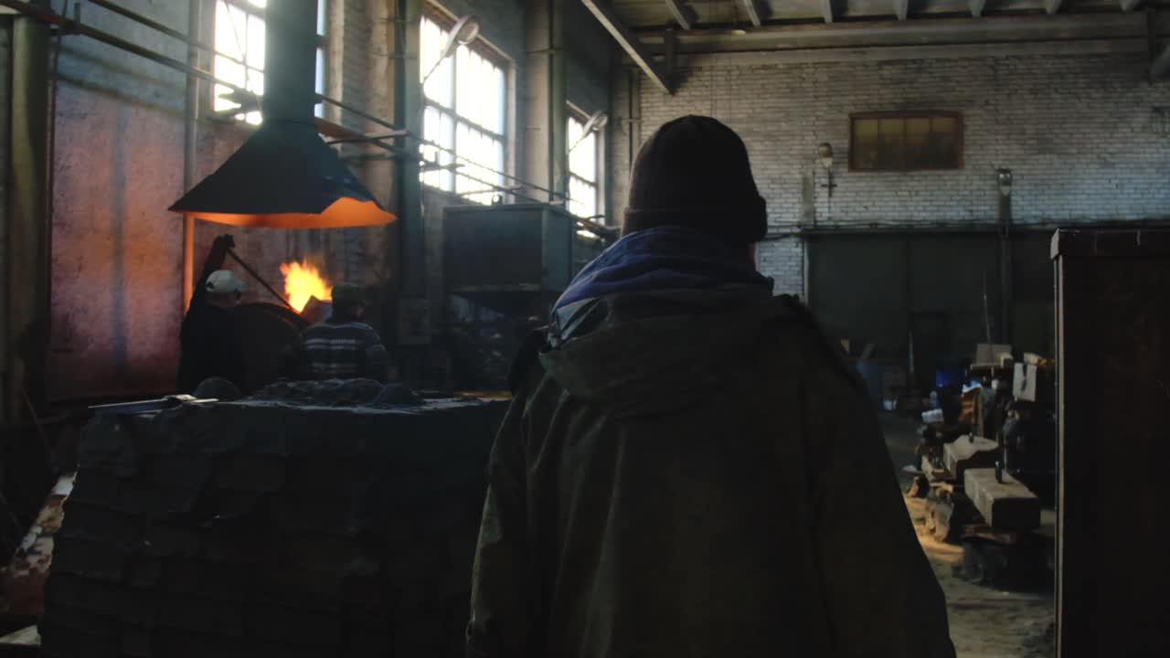 сцена промышленной металлургической фабрики