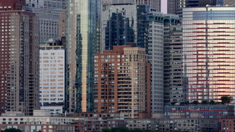 a close up view of the buildings of downtown manhattan in new york city