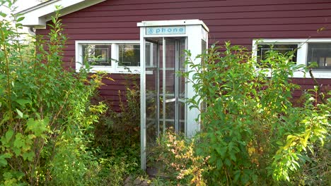 old vintage payphone telephone booth 4k