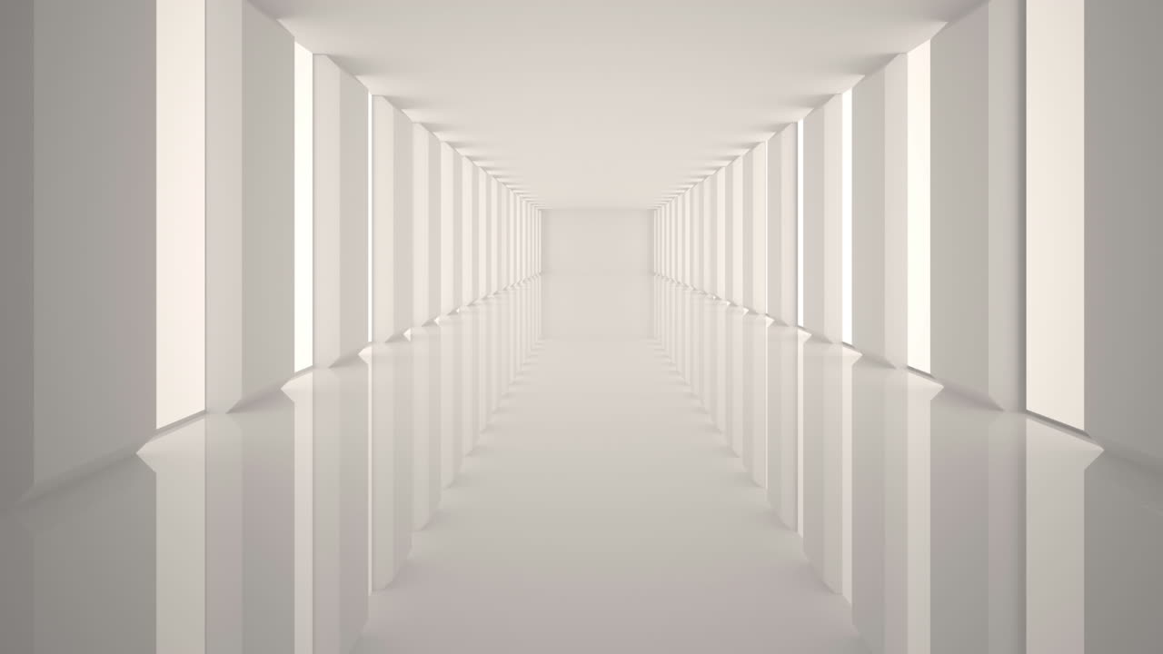 animación de un hexágono brillante verde sobre interiores modernos blancos