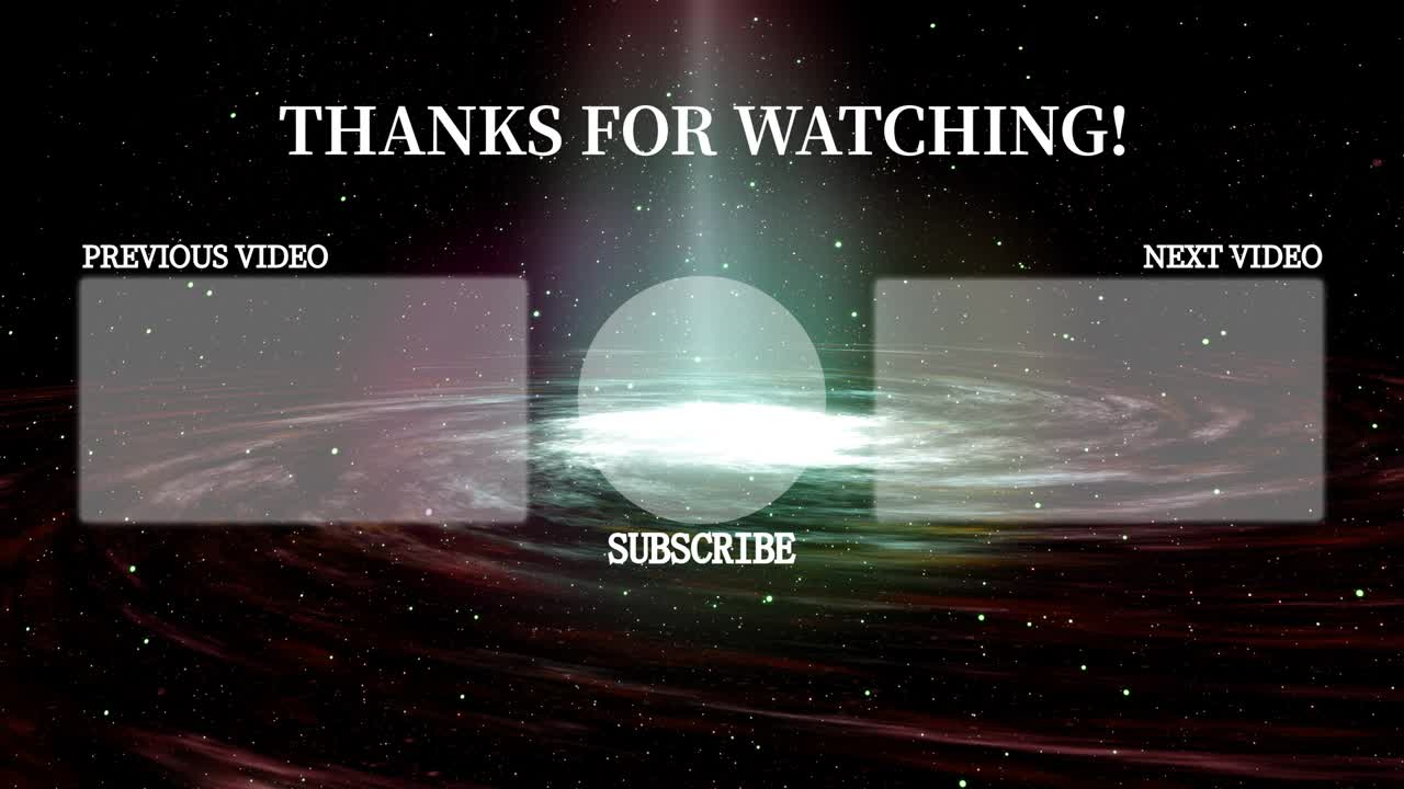 은하계 엔드 카드 엔딩 스크린 모션 그래픽