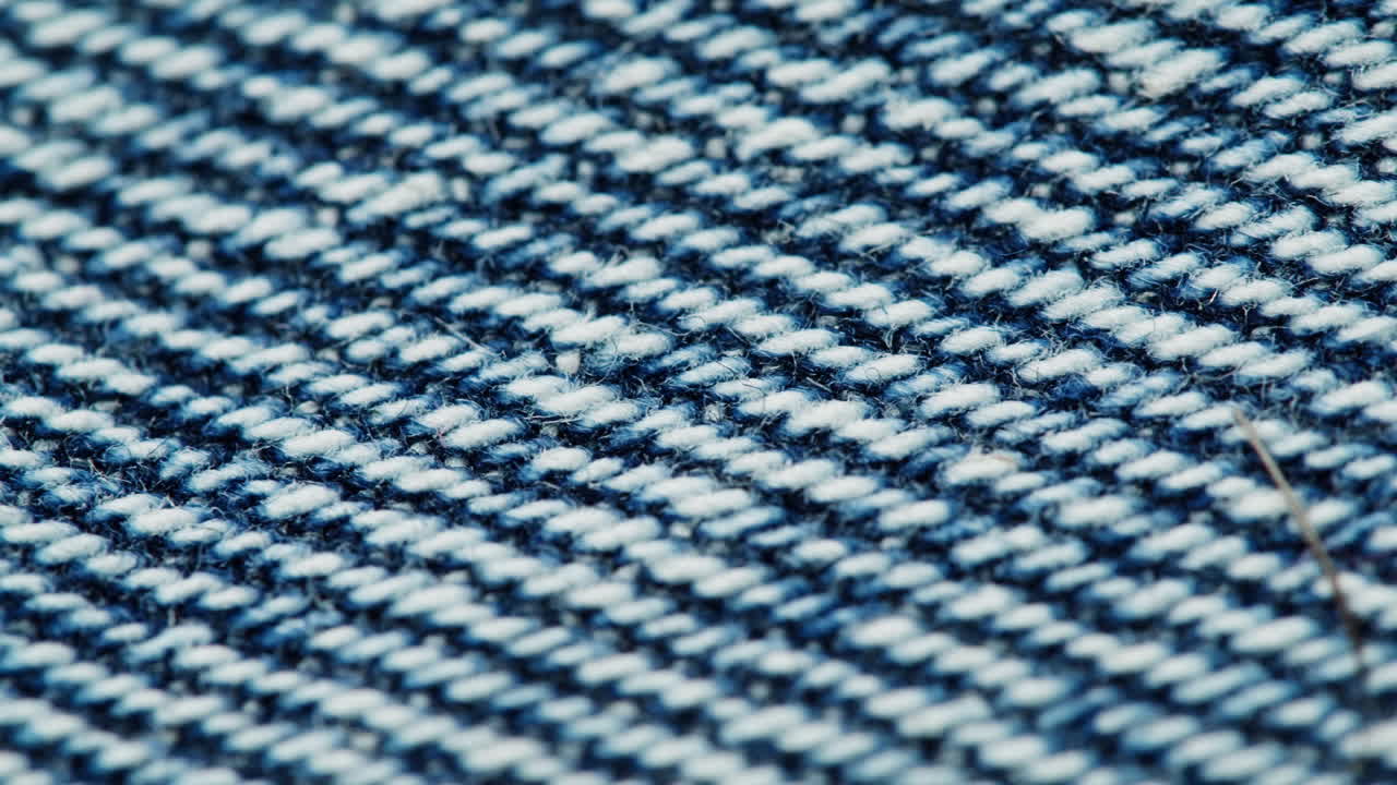 Close-up view of denim fabric texture