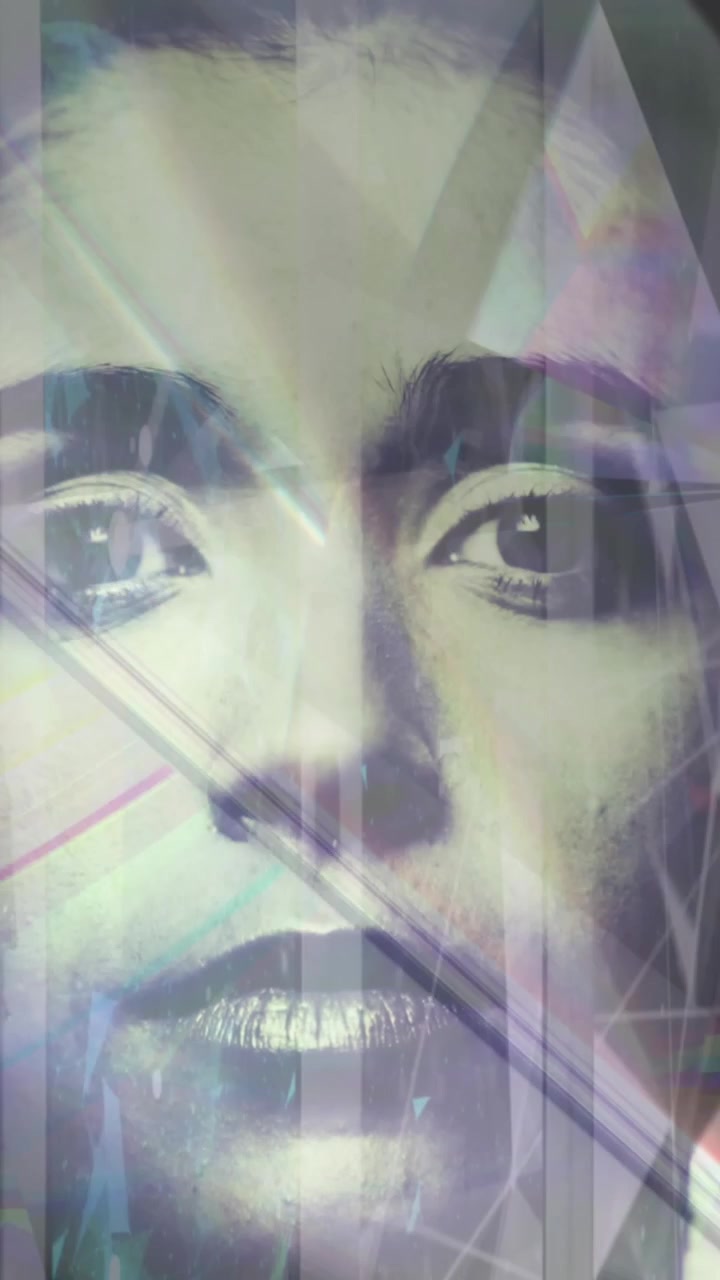 Animation of face of caucasian woman over crystal
