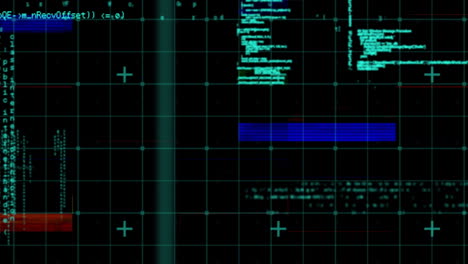 códigos de programas y fallos coloridos
