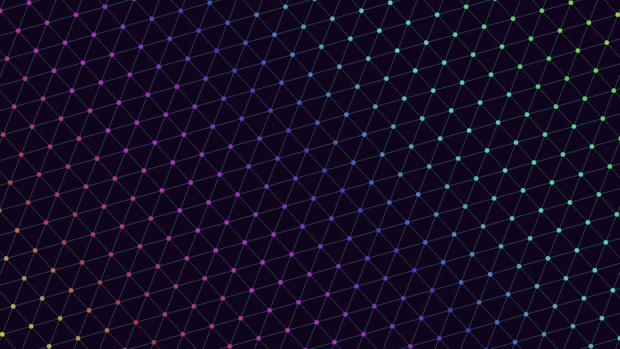 Colorful dots are meticulously arranged in a grid on a dark backdrop. The vibrant pattern creates a visually striking and mesmerizing design