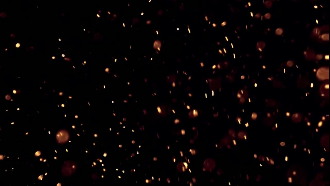 Fire sparkles motion graphics with night background