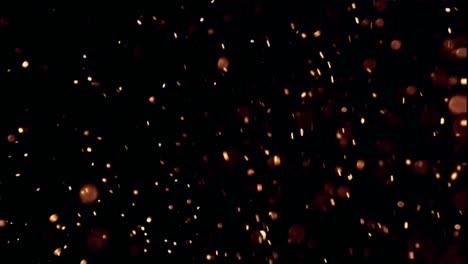 Fire sparkles motion graphics with night background