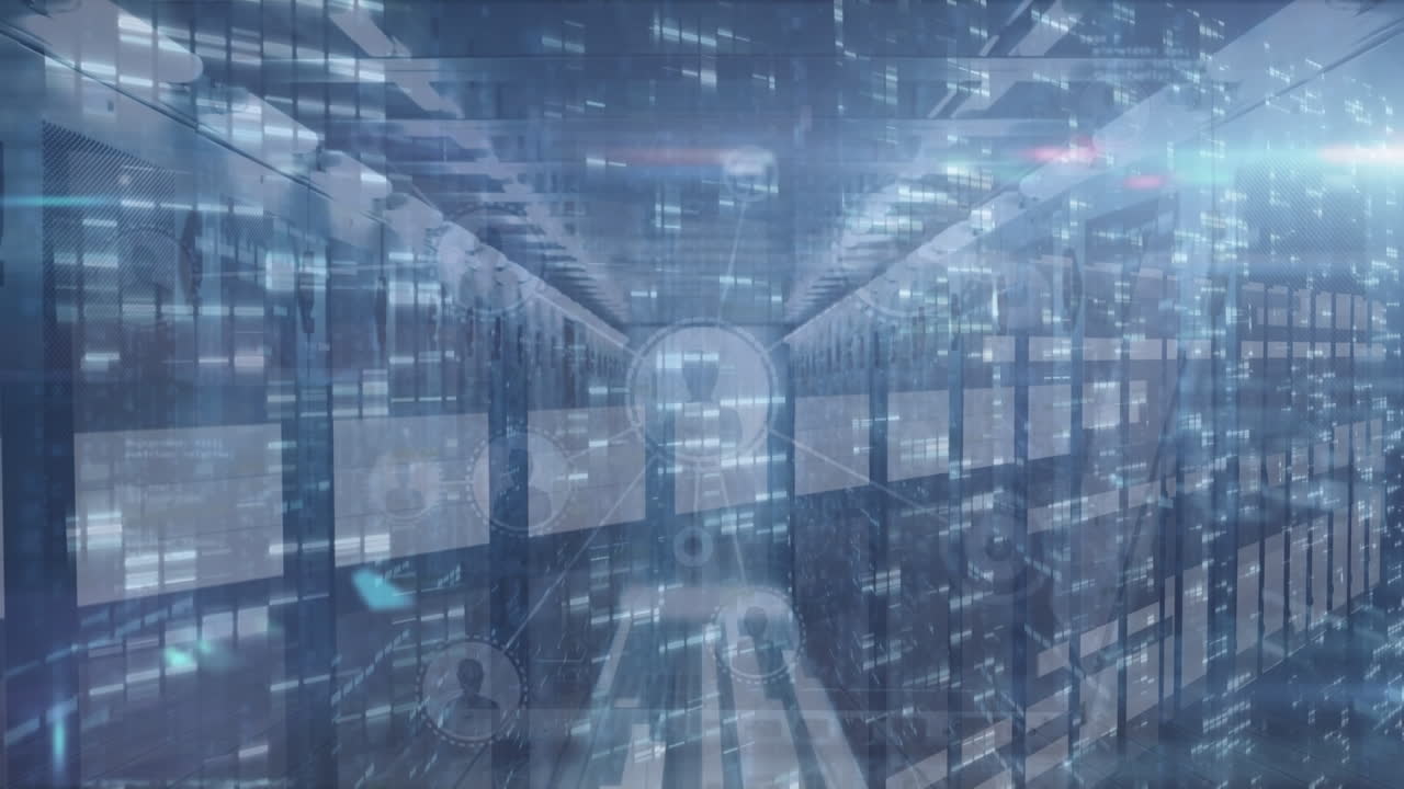 Animation of data processing over computer servers