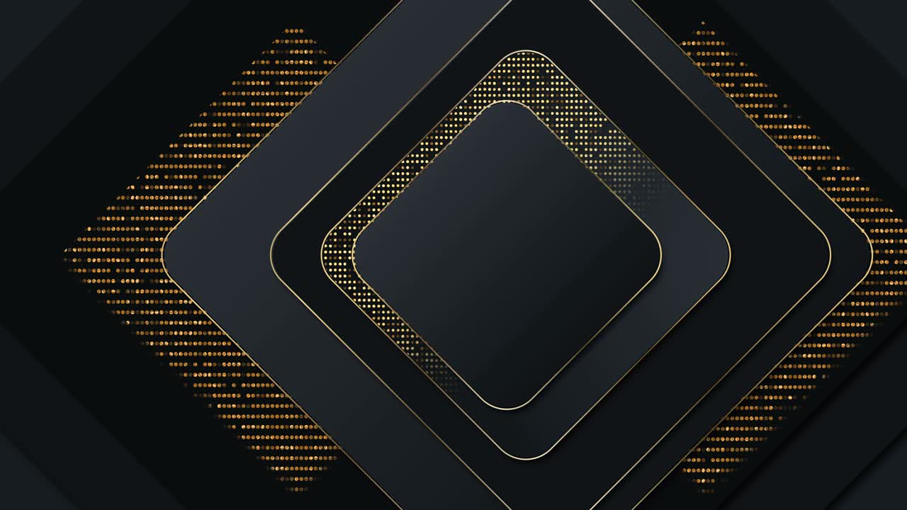 추상적인 기술, 기하학적 검은색과 금색, 원활한 루프 모션 그래픽, 럭셔리 비즈니스 프레젠테이션 배경