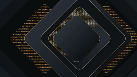 abstract tech geometric black and gold seamless loop motion graphics luxury business presentation background,