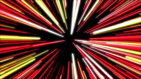 animación hiper salto moviéndose a través de estrellas rojas en el universo