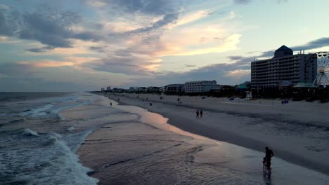 Carolina-Beach-Nc,-Antena-De-Retiro-Del-Amanecer-De-Carolina-Del-Norte