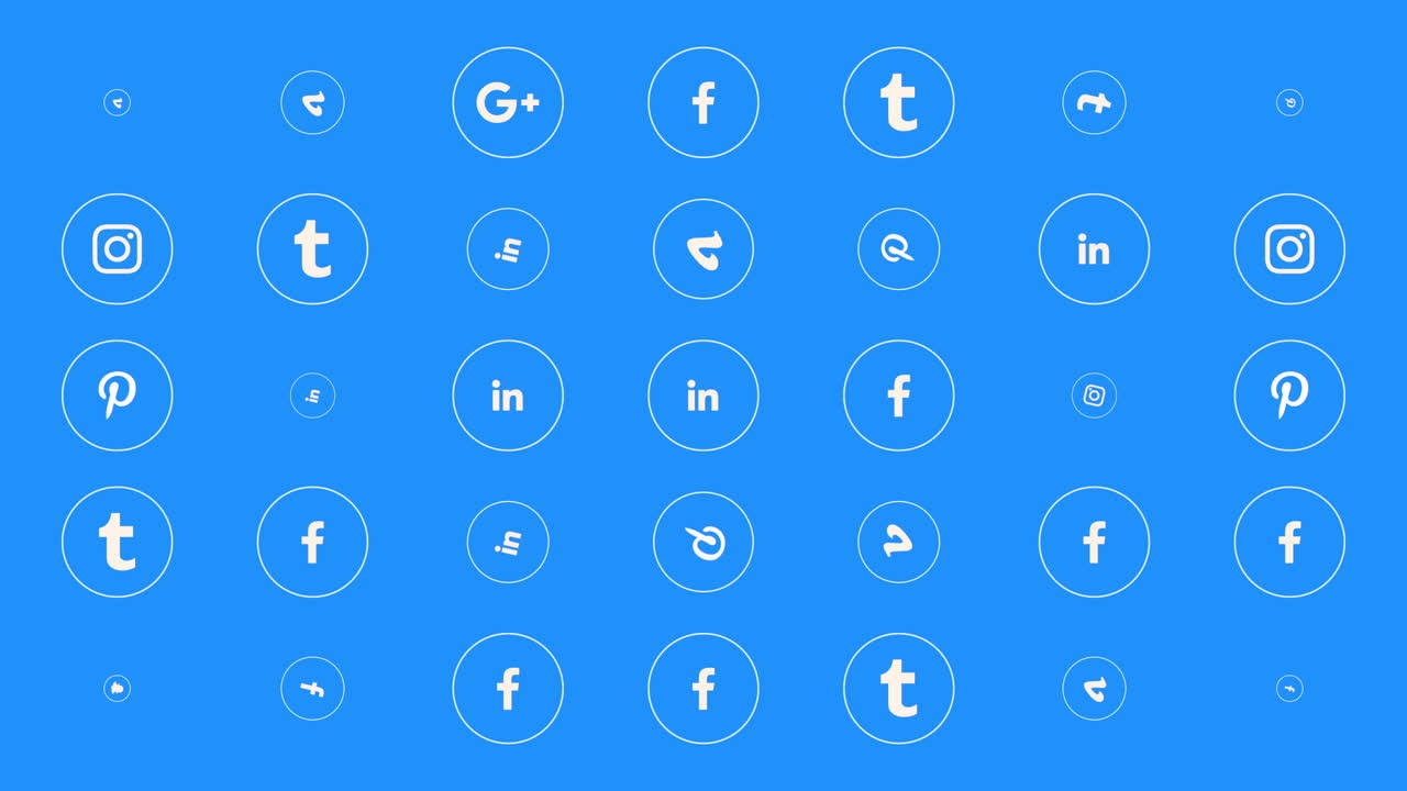 iconos de medios sociales en el patrón de la red